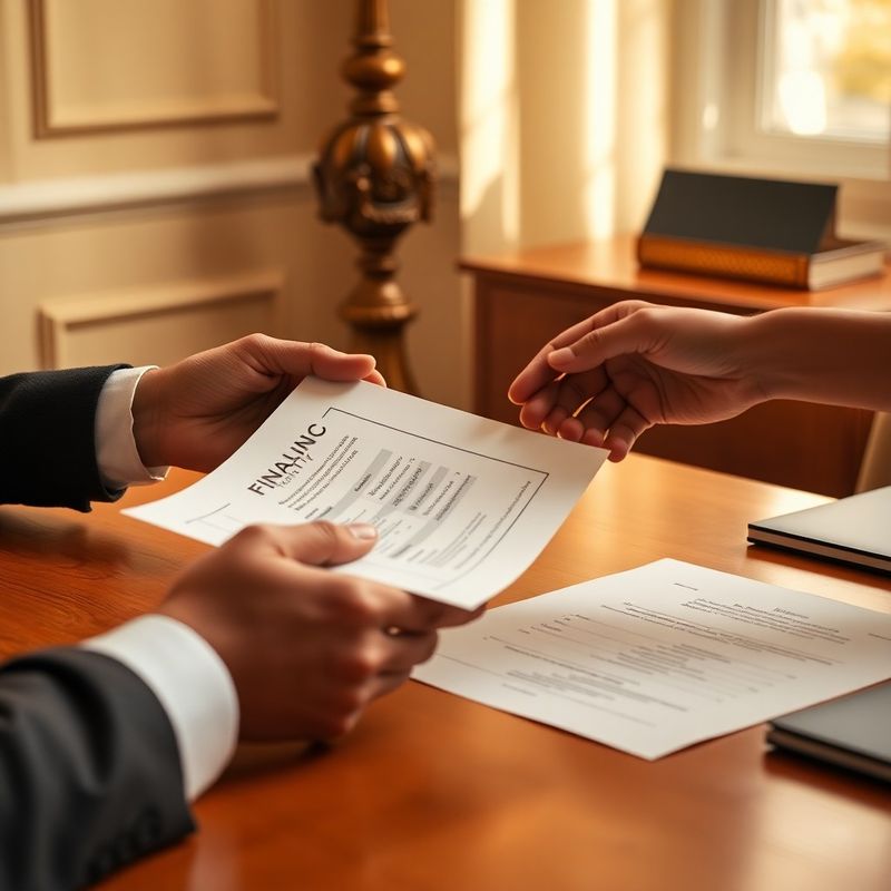 Detail rúk pri odovzdávaní finančnej stratégie na terracottovom stole