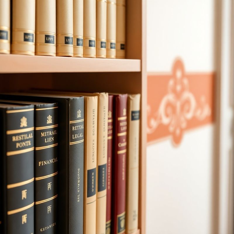 Knižnica s finančnou a právnou literatúrou v teplých amber tónoch